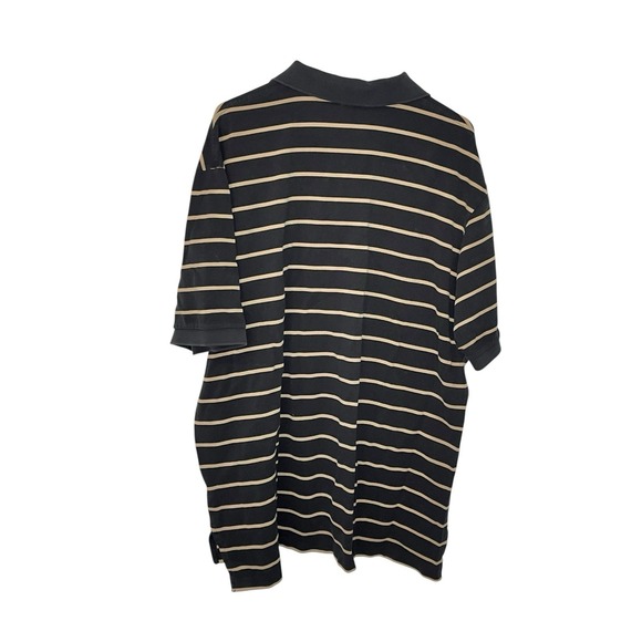Polo Ralph Lauren 2XLT 100% Pima Cotton Polo Shirt Black/Beige Stripe Brown Pony - Picture 3 of 5